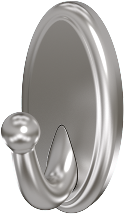 15lb Oval Decorative Hook In Satin Nickel - Hook (452x600), Png Download