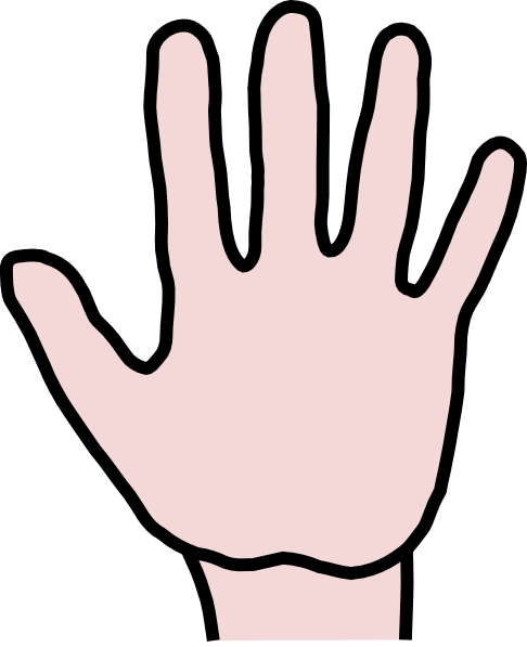 Hand Palm Pencil And In Color - Clip Art Of Hand (486x597), Png Download