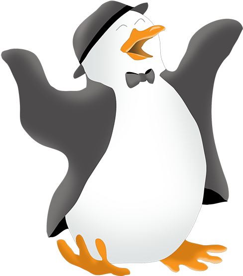 Dancing Penguin - Funny Drawings Of Penguins (503x588), Png Download