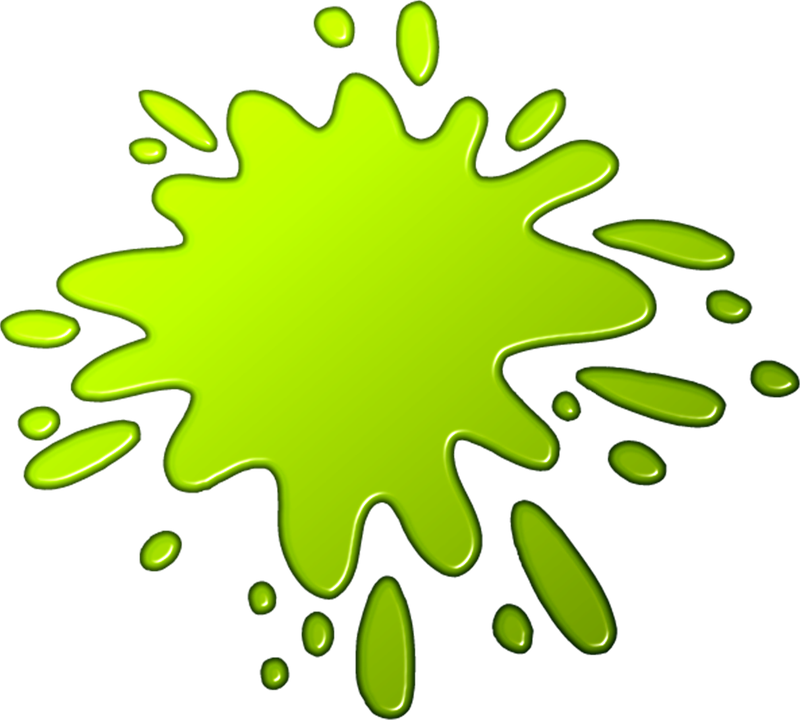 Splash Clipart Dark Green - Cartoon Paint In Png (800x720), Png Download
