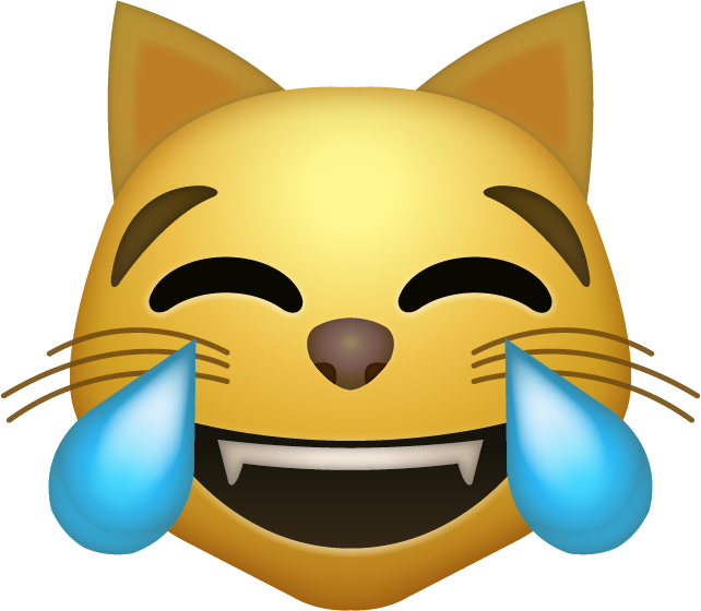 Download Tear Cat Iphone Emoji Jpg - Cat Laughing Emoji Png (642x560), Png Download