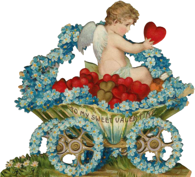 Blog Kolibries Png Cupido Engelen En Elfjes - Vintage (650x581), Png Download