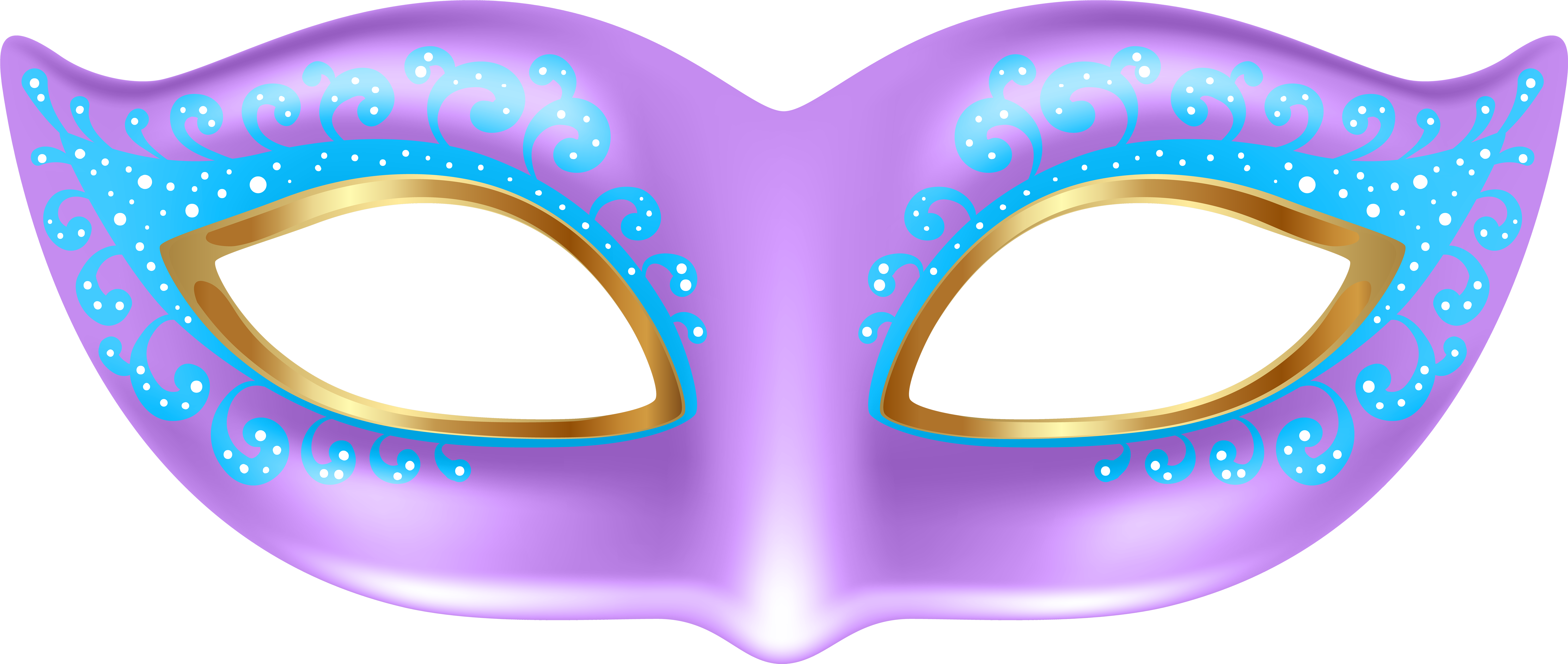 Purple Mask Transparent Png Clip Art Image - Eye Mask Clip Art (8000x3442), Png Download