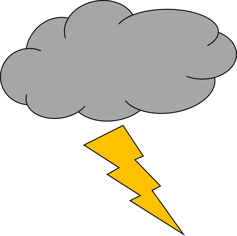 Thunderstorm Lightning Strike Cloud - Thunder And Lightning Clipart (753x750), Png Download