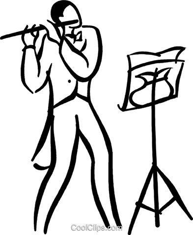 Png Flute Transparent Flute - Man Playing Flute Drawing (393x480), Png Download