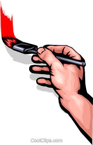 Hand With A Paintbrush Royalty Free Vector Clip Art - Hand With Paintbrush (308x480), Png Download