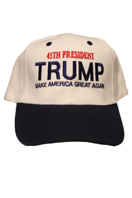 Trump Hat White/navy - Baseball Cap (570x760), Png Download