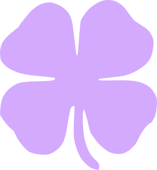 Four Leaf Clover 4 Leaf Clover Clip Art At Vector Clip - Purple 4 Leaf Clover (552x597), Png Download