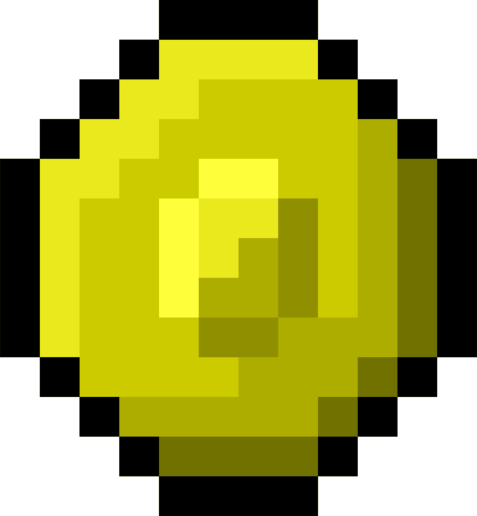 Pixel Art Gold Coin Gold Coin Computer Icons - Pixel Coin Png (693x750), Png Download