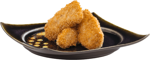 Crispy Chicken Tenders With Dipping Cream - Chicken Fingers (600x242), Png Download