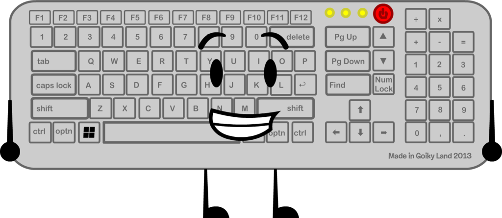 Keyboard - Bfdi Keyboard (1024x446), Png Download