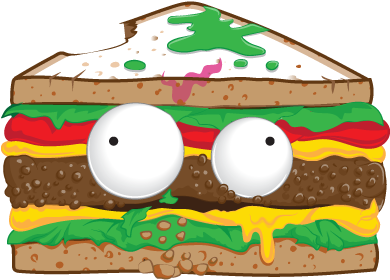 Stale-sandwich - Grossery Gang Gross Greasies (412x406), Png Download