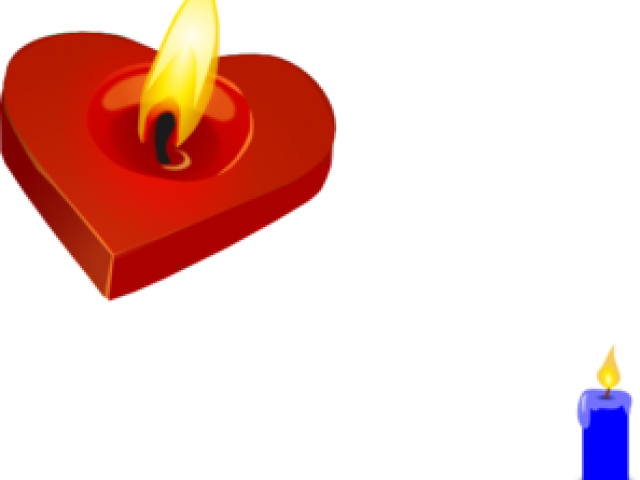 Melting Candle Clipart Lighting Candle - Heart Candle Shower Curtain (640x480), Png Download