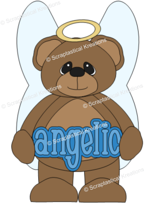 Angelic Bear Paper Piecing Svg Pattern Scrapbooking, - Teddy Bear (300x432), Png Download