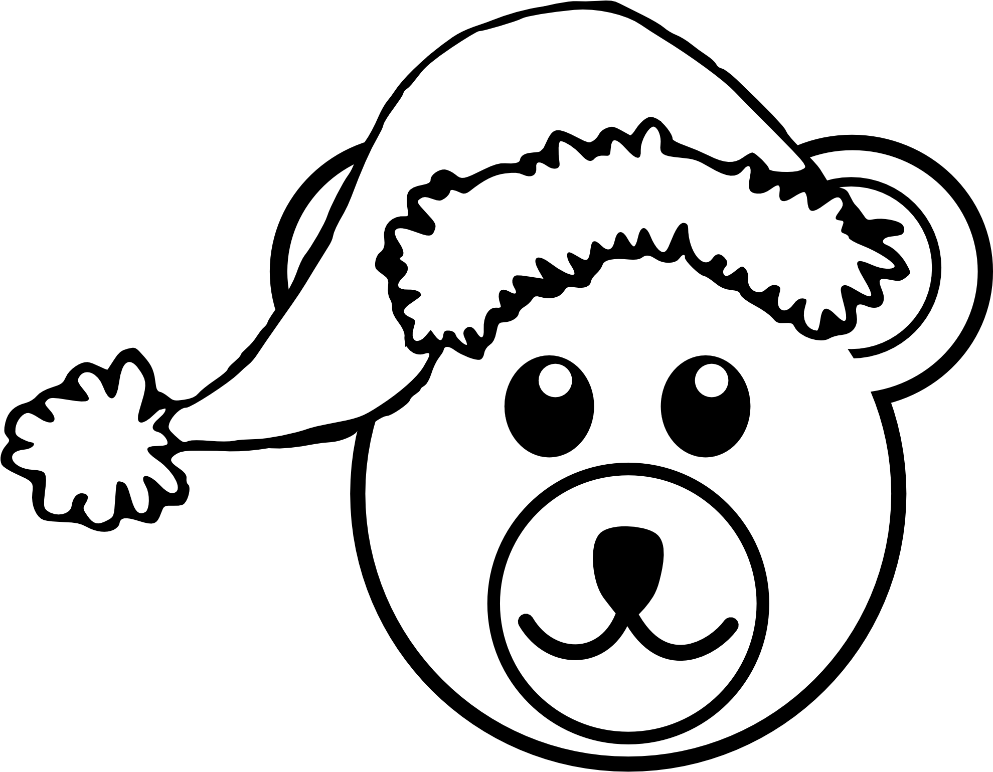 Drawn Santa Hat Black And White - Line Drawing Of Cartoons (1979x1654), Png Download