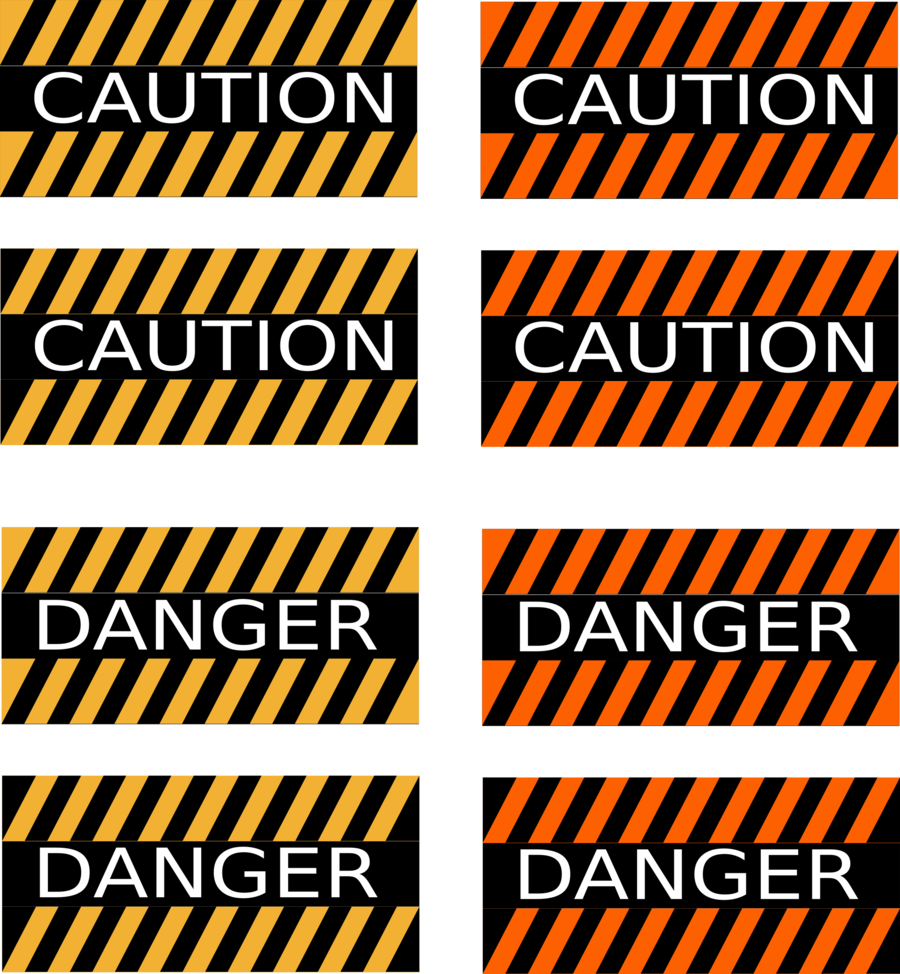 Danger Caution Png Clipart Warning Sign Logo Clip Art - Caution Danger Line Png (900x974), Png Download
