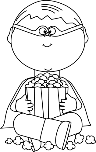 Popcorn Clipart Black And White - Black And White Clip Art Letters (315x500), Png Download