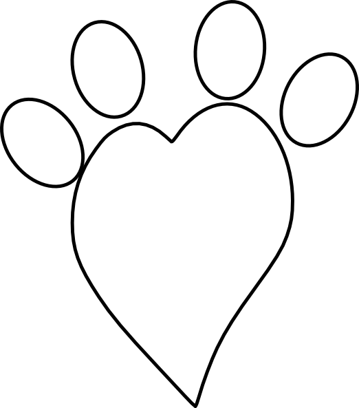 How To Set Use Heart Paw Print Clipart (522x593), Png Download
