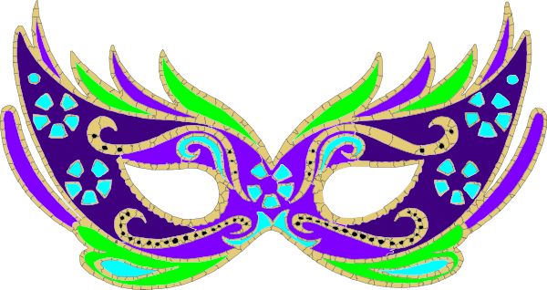 Masks Clipart Purple - Carnival Mask Vector Png (600x318), Png Download