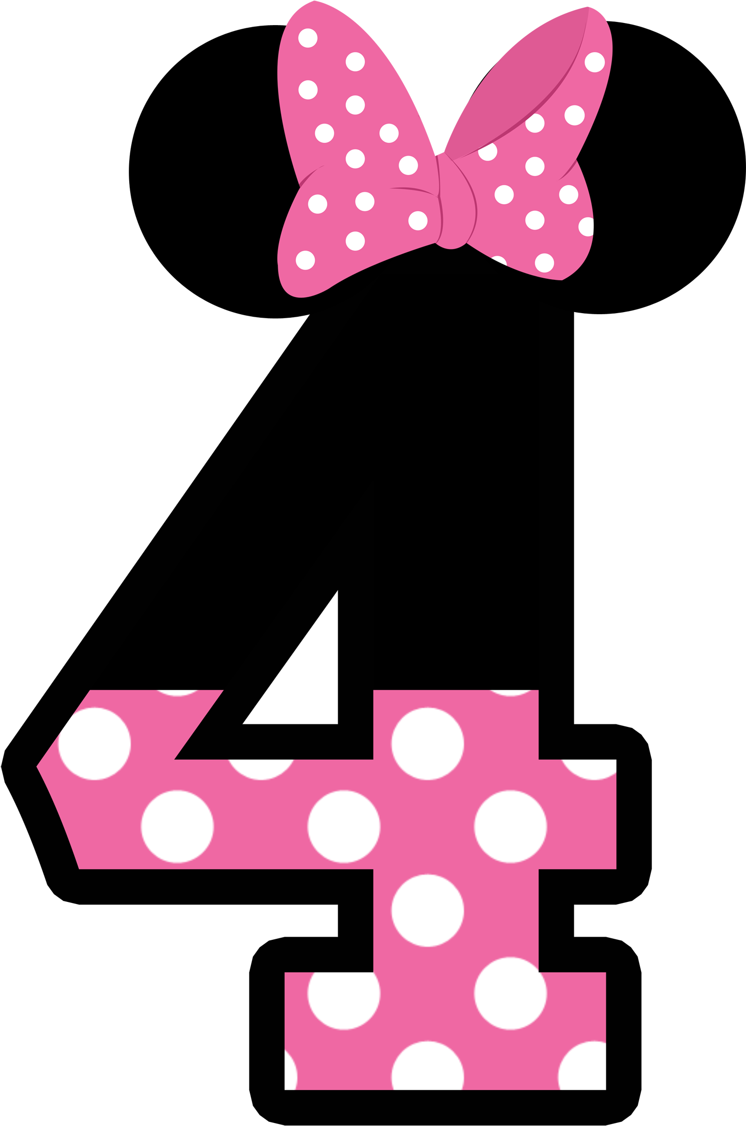 Number 3 Clipart Minnie Mouse - Minnie Mouse Number 4 (1500x2389), Png ...