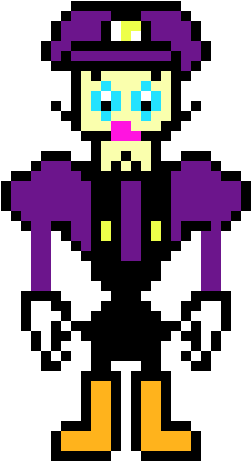 Waluigi - Waluigi Pixel Art (270x510), Png Download