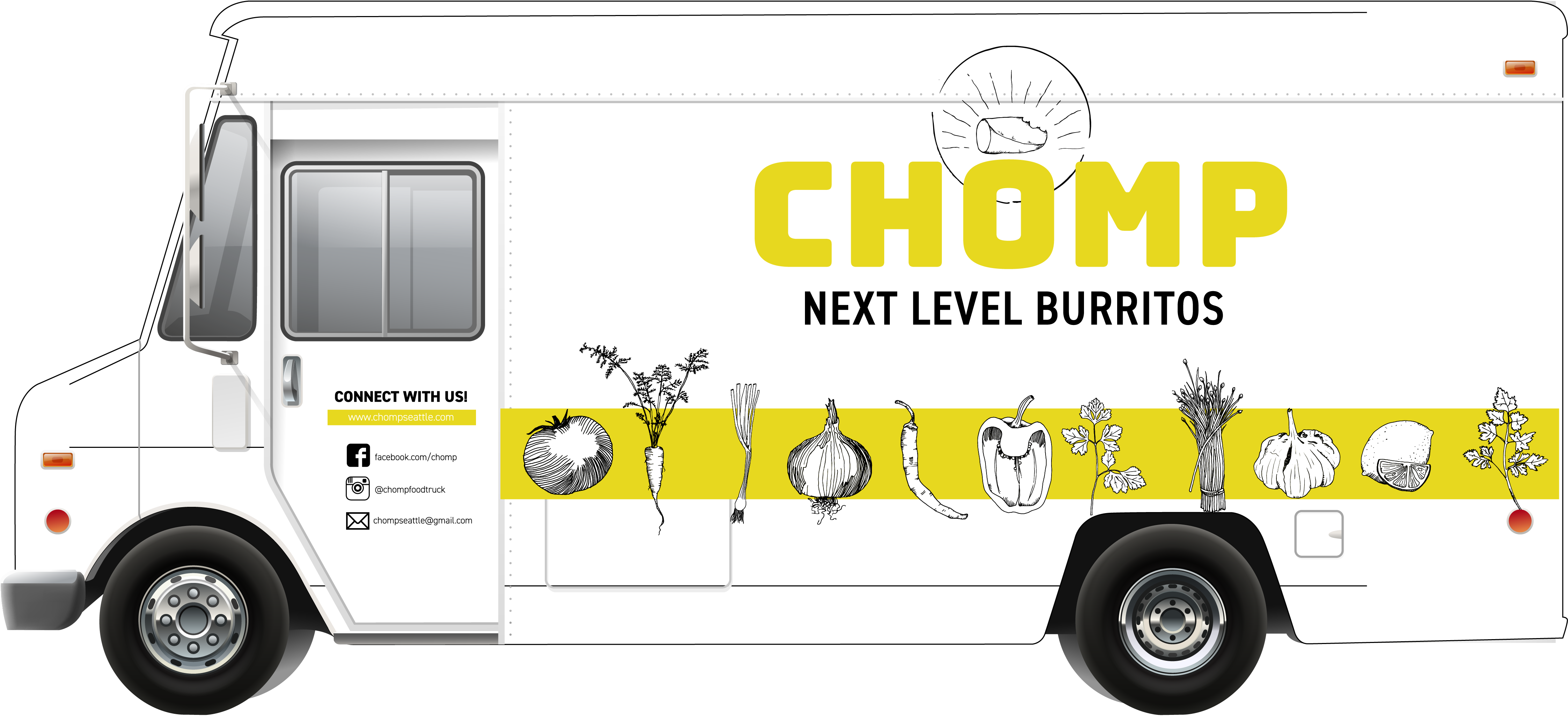 Our Menu - Chomp Next Level Burritos (4606x2315), Png Download