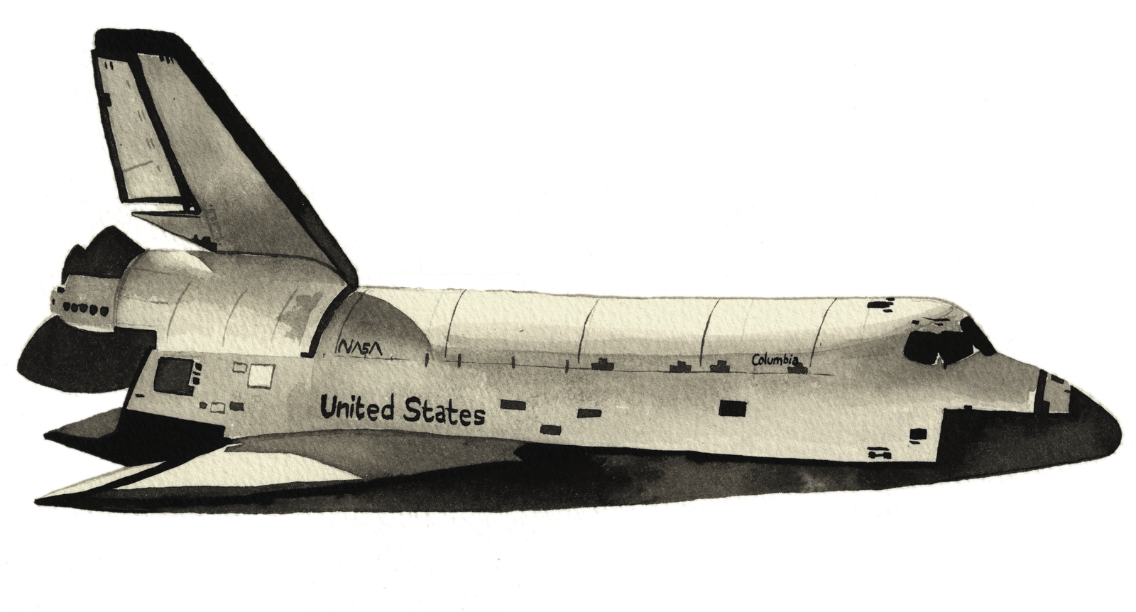 Nasa Spaceship Png Download - Shuttle Png (1600x862), Png Download