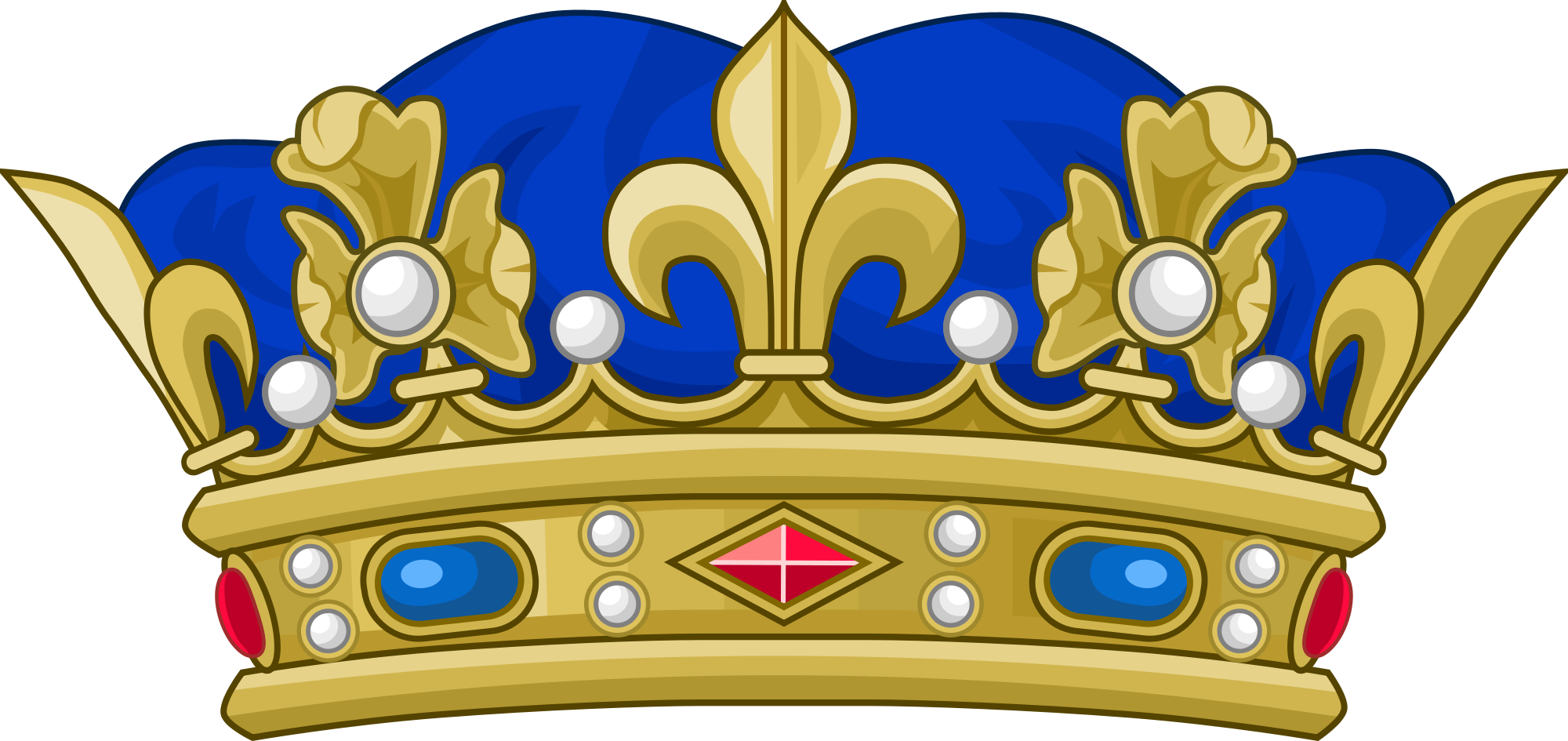 Crown Of A Prince Of The Blood Of France - Prince Crown Clipart (2000x945), Png Download