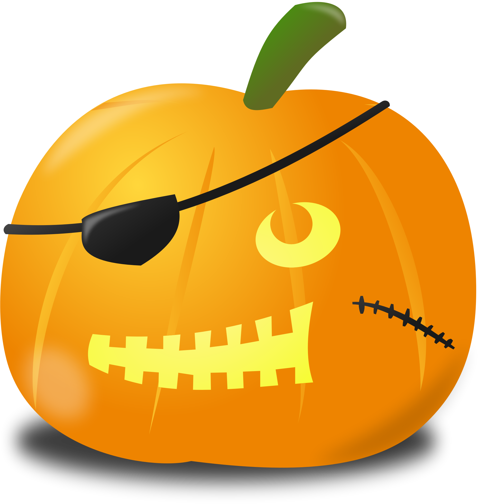 Pirate Pumpkin Jpg Free Download - Evil Pumpkin Clip Art (1861x1961), Png Download