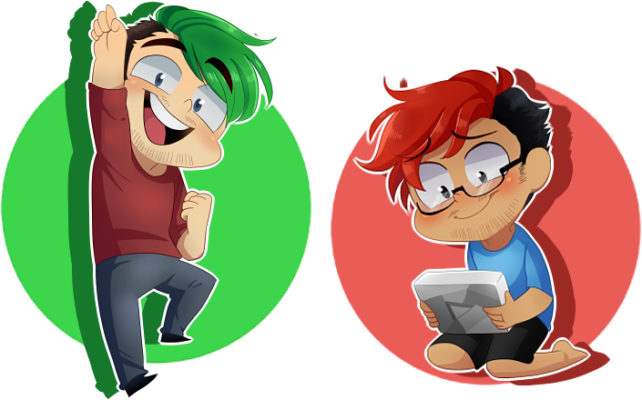Markiplier And Jacksepticeye Chibi By Floatingmegane - Jacksepticeye Fan Art Chibi (824x486), Png Download