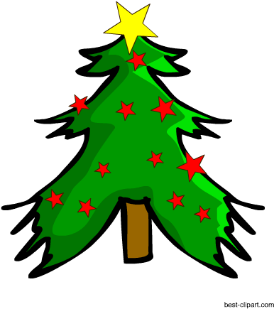 Free Christmas Tree With Stars Clip Art - Christmas Stencil Png (450x450), Png Download