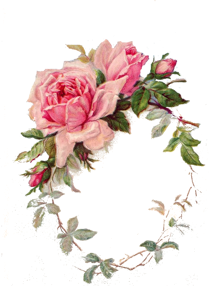 Vintage Rose Frame Images Victoriennes, Vintage Paper, - Roses Decoupage (728x952), Png Download