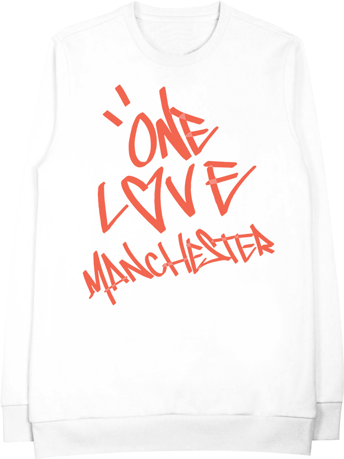 Graffiti One Love Mcr Crew Neck Sweatshirt - One Love Manchester Sweatshirt (1000x1000), Png Download
