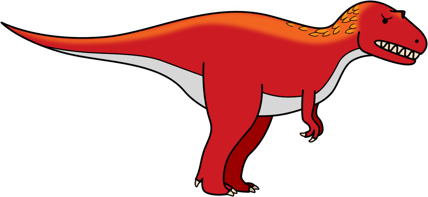 Clip Art Red Dinosaur (1491x688), Png Download