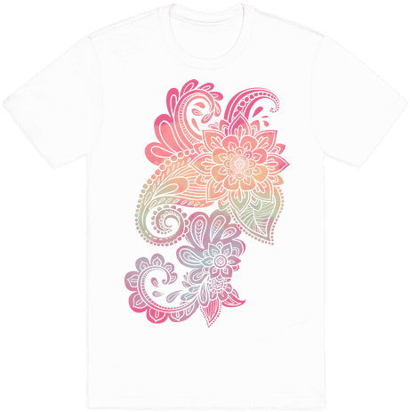 Rainbow Lotus Henna Inspiration Mens T-shirt - Party Puns (484x484), Png Download