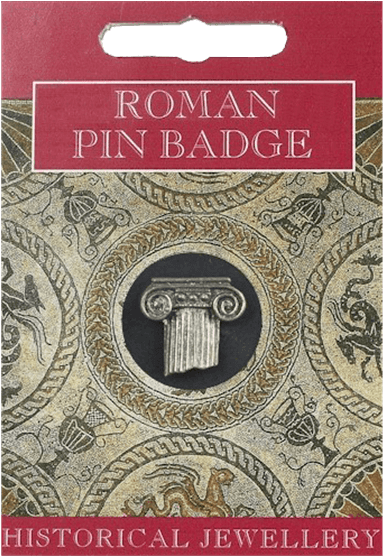 Roman Column Pin Badge - Roman Owl Pin Badge - Fine British Made Pewter (555x555), Png Download