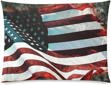 A Abstract Waving Usa Flag Custom Picture Pillow Cases - 4 Luglio America Ieri (500x500), Png Download