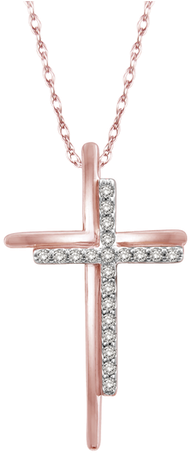 Diamond Holy Cross In Two Tone Gold - Jesus Pendant In Png (498x498), Png Download