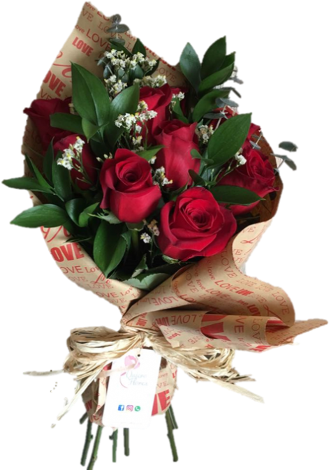 Ramo De 9 Rosas Ecuatorianas - 10 Rosas Rojas (700x700), Png Download