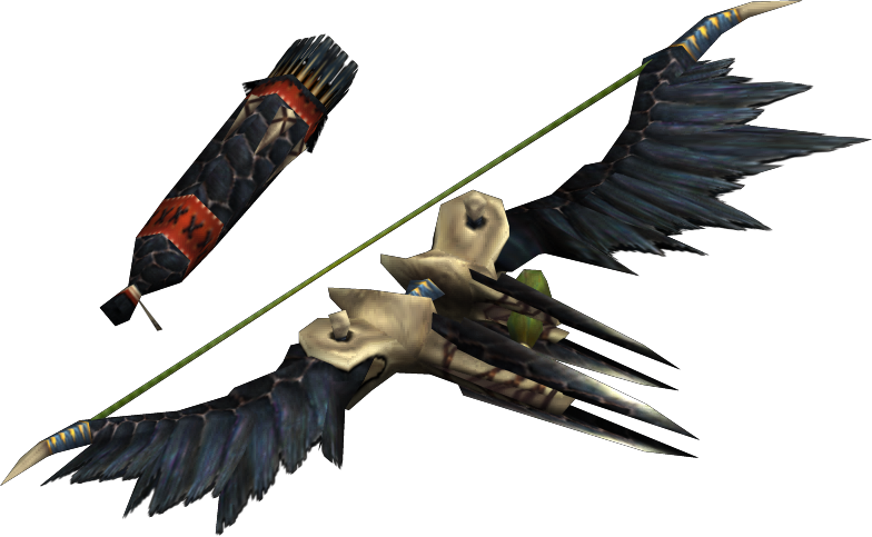 D) Midnight Bow - Monster Hunter Nargacuga Bow (784x483), Png Download