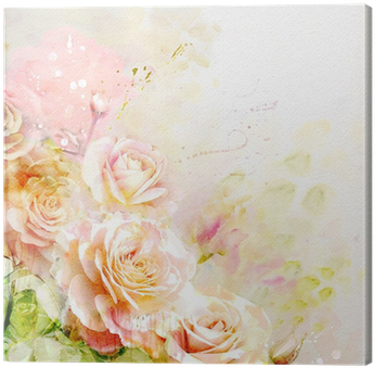 Cafepress Watercolor Roses Tile Coaster (400x400), Png Download