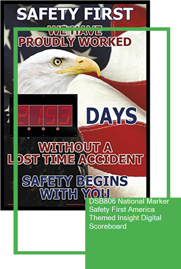 Dsb806 National Marker Safety First America Themed - Nmc Dsb806 28"x20" Safety First We Have Proudly Worked (735x1100), Png Download