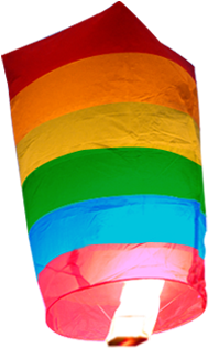 Sky Lantern Rainbow - Flying Chinese Lantern Png (316x428), Png Download