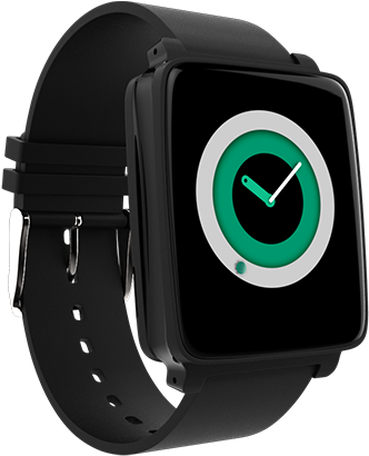 Midnight Black - Hug Smartwatch Png (397x480), Png Download