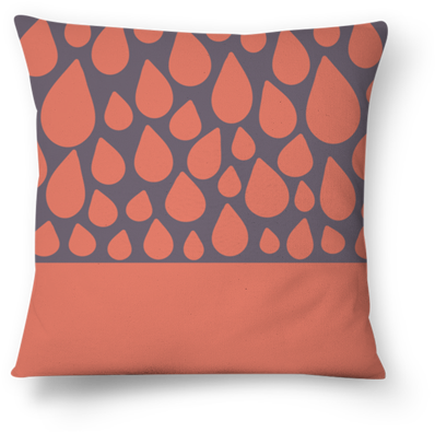 Almofada Gotas Coral Do Studio Caligrafica Por R$60,00 - Cushion (450x450), Png Download