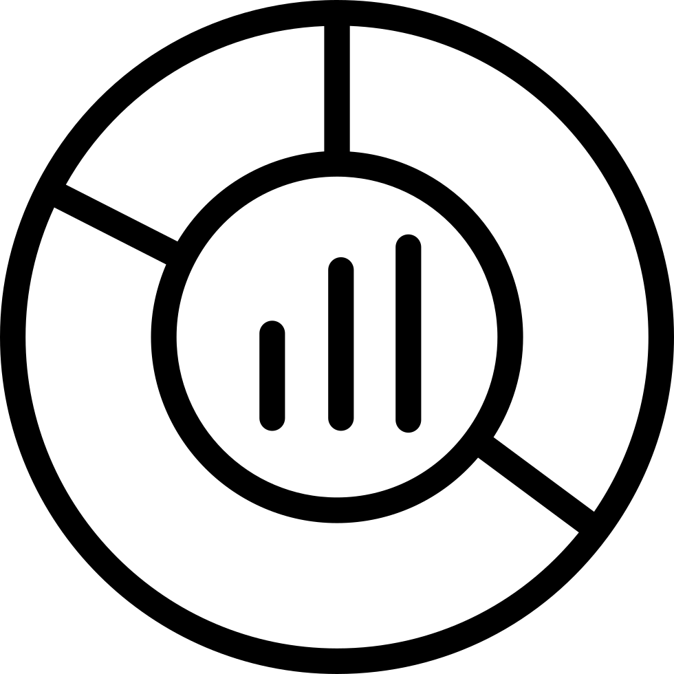 Pie Circular Graphic With Bars In The Center Part Thin - Web Cam Icon (980x980), Png Download