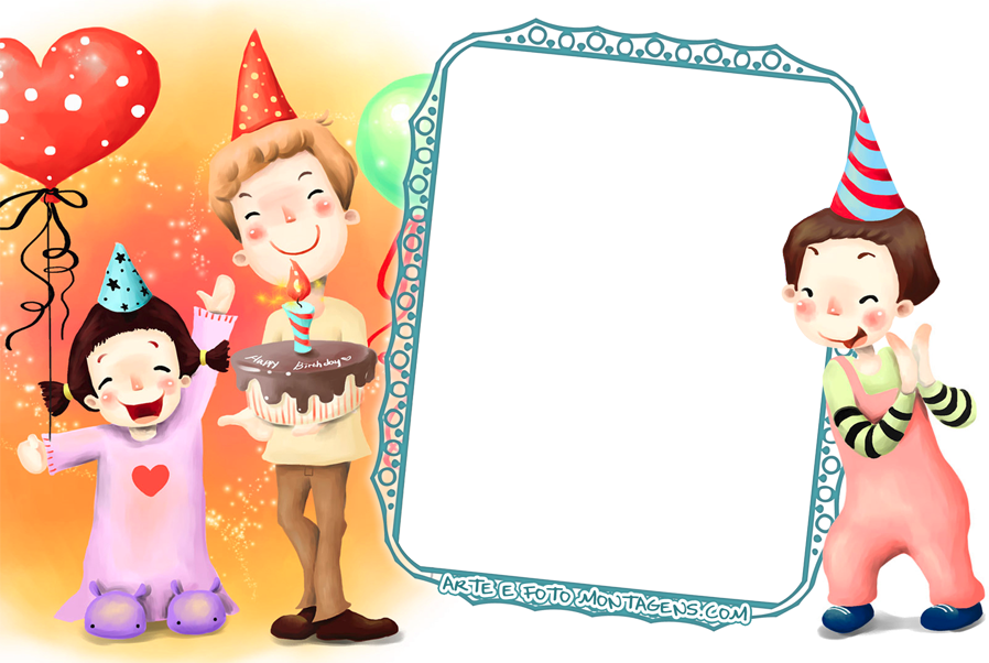 Montagem Para Fotos - Birthday Moment Picture Cartoon (898x602), Png Download