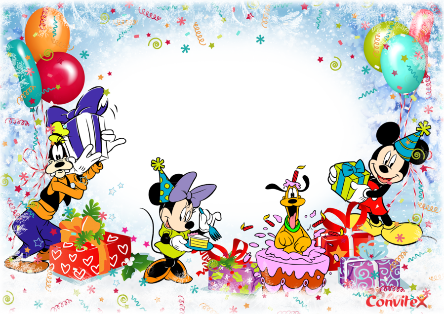 Cartão De Aniversário Disney Clipart Convite Birthday - Convite De Aniversario Disney (899x636), Png Download