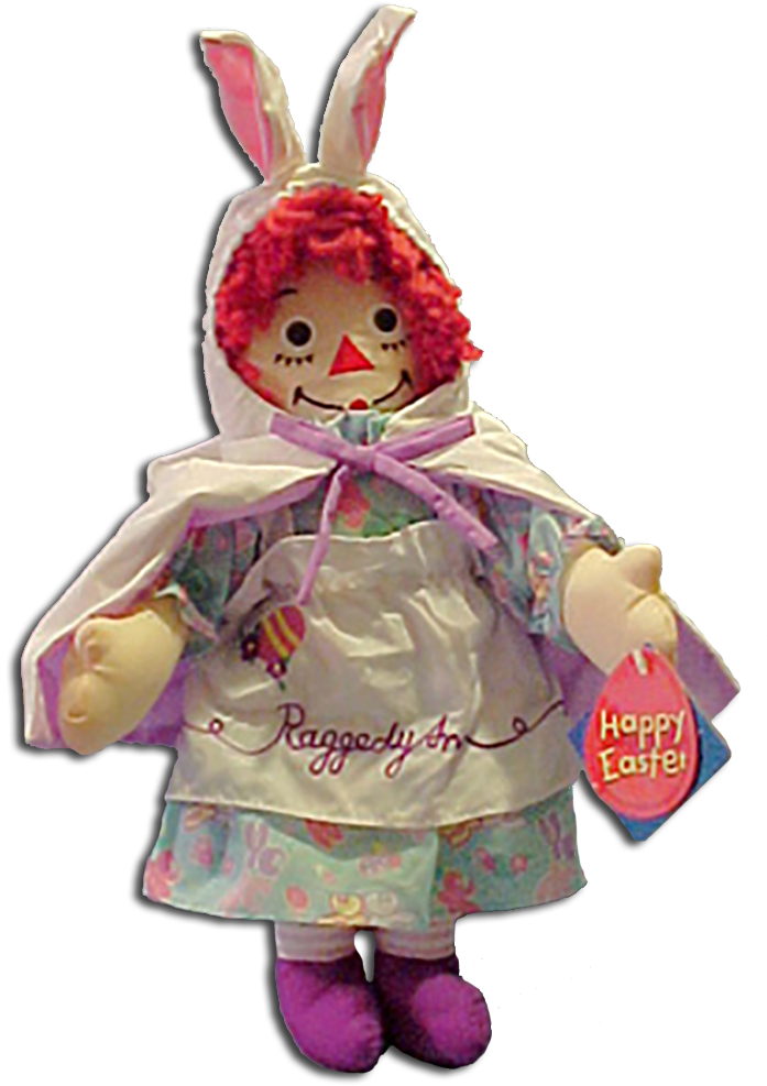 2001 Easter Raggedy Ann With Cape And Bunny Hood - Dakin 2001 Easter Raggedy Ann Rag Doll (698x1000), Png Download
