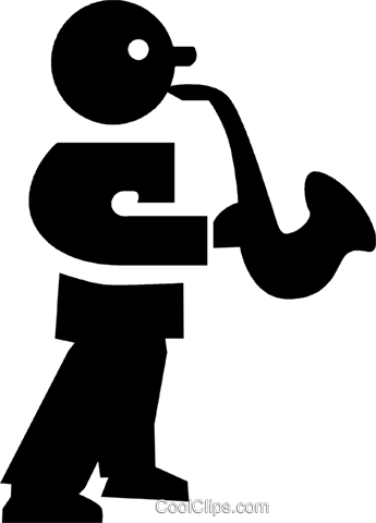 Sax Player Royalty Free Vector Clip Art Illustration (345x480), Png Download